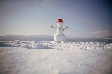 Tahta kaşık ve çatal ile kardan adam aşçı. Noel veya Noel dekorasyon.