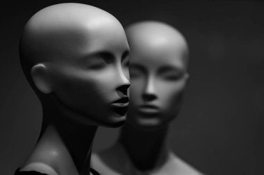 Plastik ve suni model, manken. moda ve güzellik, alışveriş, hayır makyaj, iş, AI, robotik teknoloji