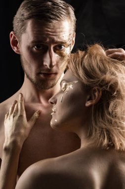 Sağlık ve güzellik. Çift altın boya ile cilt güzelliği.