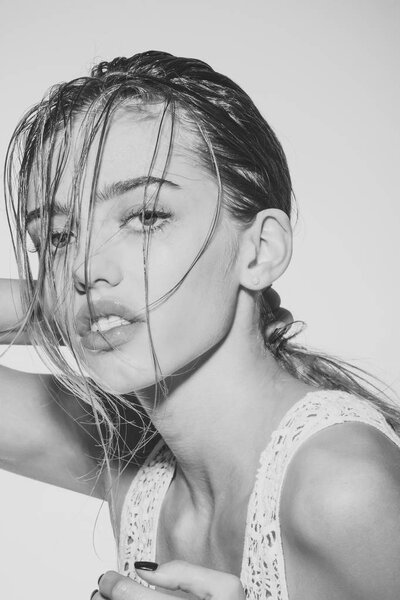 Female fashion concept. Spa and relaxation, hygiene, hairdresser.