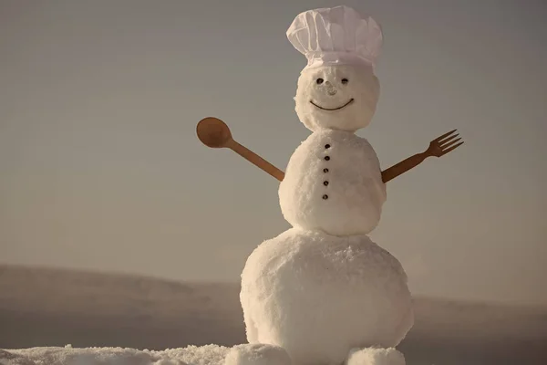 cook snowman. Happy holiday celebration.