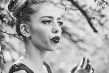 Güzellik moda model portre. Güzel kadın açık