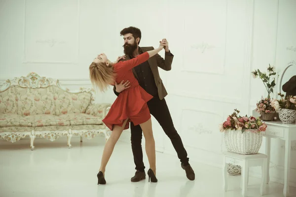 Relationship concept. Sexy woman and handsome man develop relationship in dance. True love and relationship. Close relationship. Dance with your heart