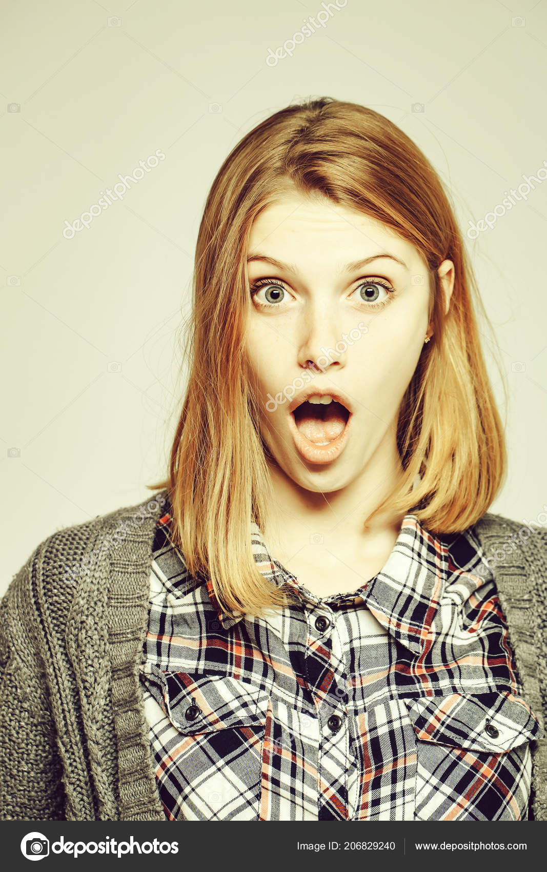 Surprised Pretty Girl Cute Beautiful Woman Female Model Blonde