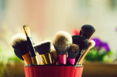 moda makyaj ya da kozmetik pembe Kupası için fırça