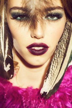 Kabile tüy closeup kadınla