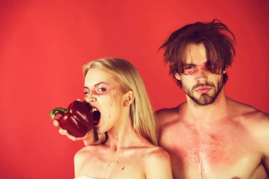 kadın ve erkek makyaj lokma tatlı biber ile