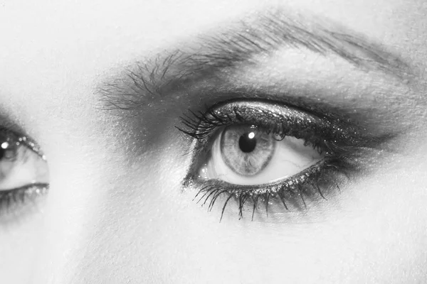 Sombras de maquiagem em olhos de menina — Fotografia de Stock