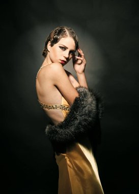Göz ve retro tarzı, pinup. Güzellik ve vintage moda.