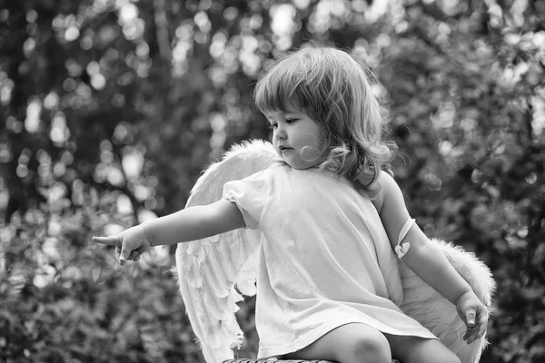 Piccolo ragazzo in ali d'angelo — Foto Stock