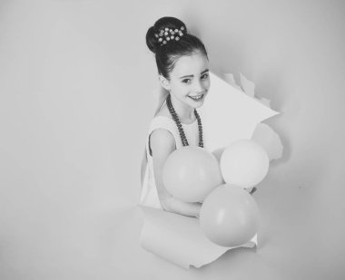 kutlama ve tatil. kutlama birhday parti, küçük kız, kopya alanı.