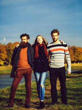 Gençler sonbahar Park