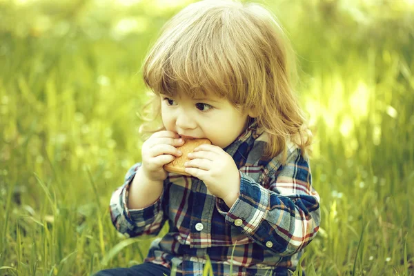 Menino pequeno ao ar livre — Fotografia de Stock