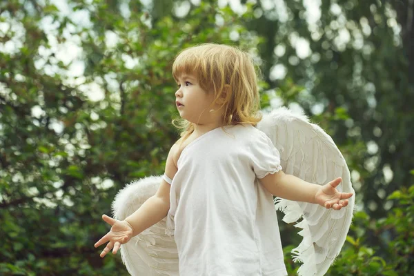 Petit garçon dans les ailes d'ange — Photo