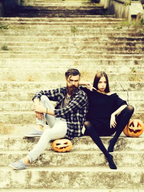 Halloween çift kabak ile