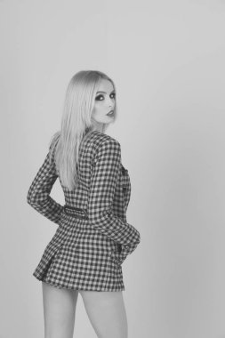 makyaj moda ceket veya ceket ile güzel kadın