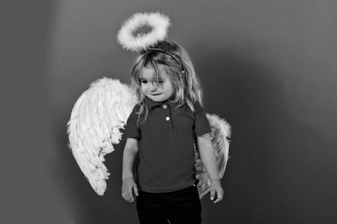 çocuk veya tüy kanat, halo küçük melek çocuk