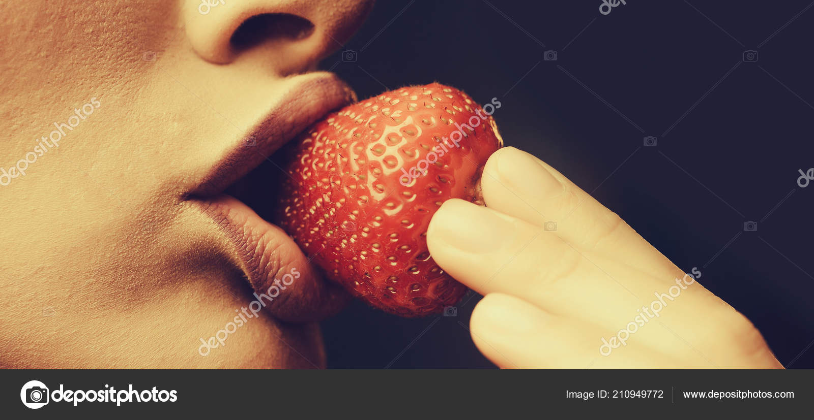 pics Strawberry Photography Close Up Lips With Fruit depositphotos