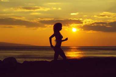 kadın siluet sunset Beach