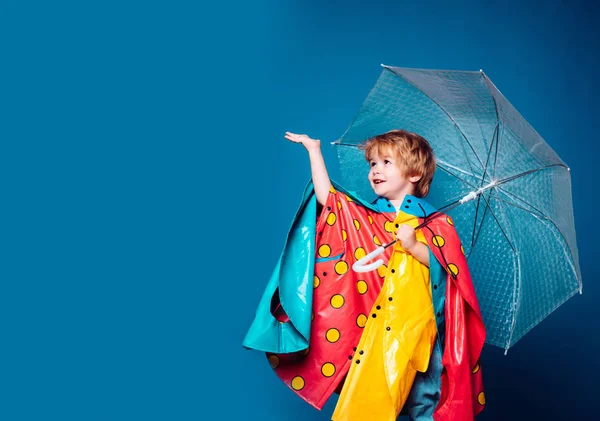 Hallo Herbst- und Herbstträume. Werbeartikel. Porträt eines schönen glücklichen kleinen Jungen in Nahaufnahme. Herbstfest. Herbstliche Bekleidung und Farbtrends. Freuden der Kindheit. — Stockfoto