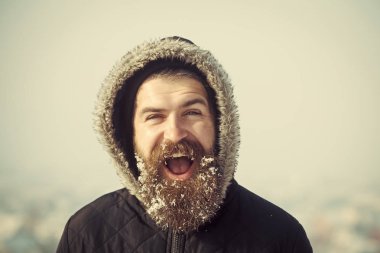 Hipster ceket ve hood.