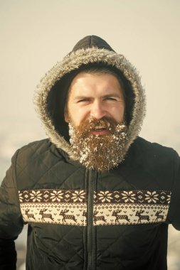 Hipster ceket ve hood.