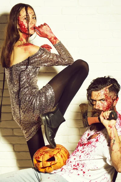 Pár Zombie Halloween — Stock fotografie