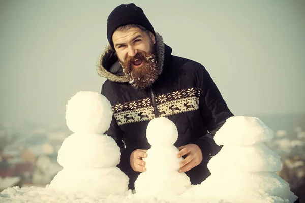 Uomo di Natale con la barba lunga . — Foto Stock