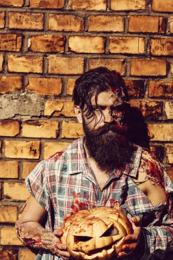 Cadılar Bayramı Balkabağı zombi adam