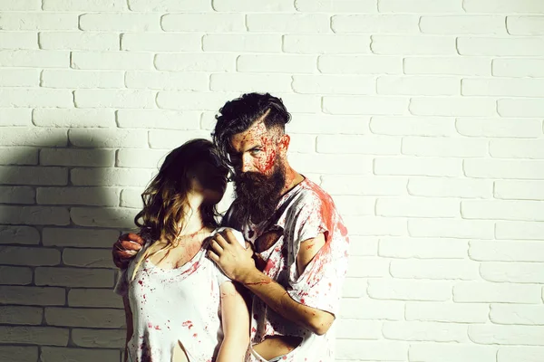 Halloween pareja de zombies — Foto de Stock