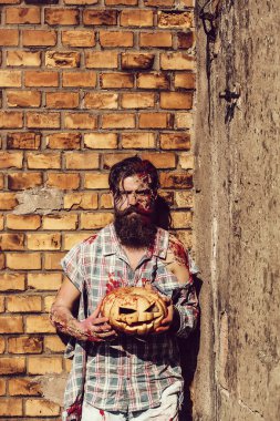 Cadılar Bayramı Balkabağı zombi adam