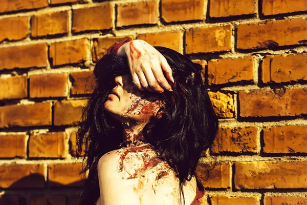 Halloween zombie ragazza — Foto Stock