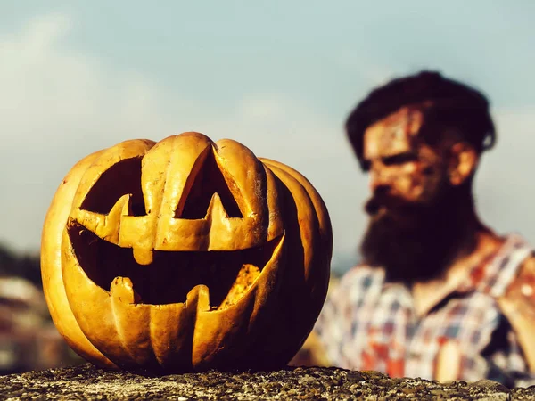 Traditioneller Halloween-Kürbis — Stockfoto