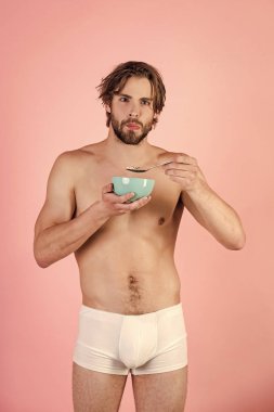 kas vücut tahıl kahvaltı pantolonlu adam sabah