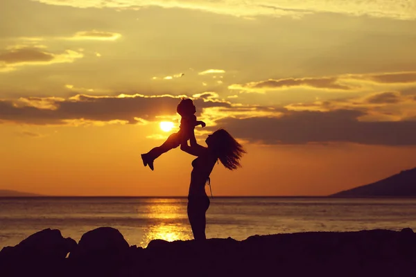 Mother and son on beach — Stock Photo, Image