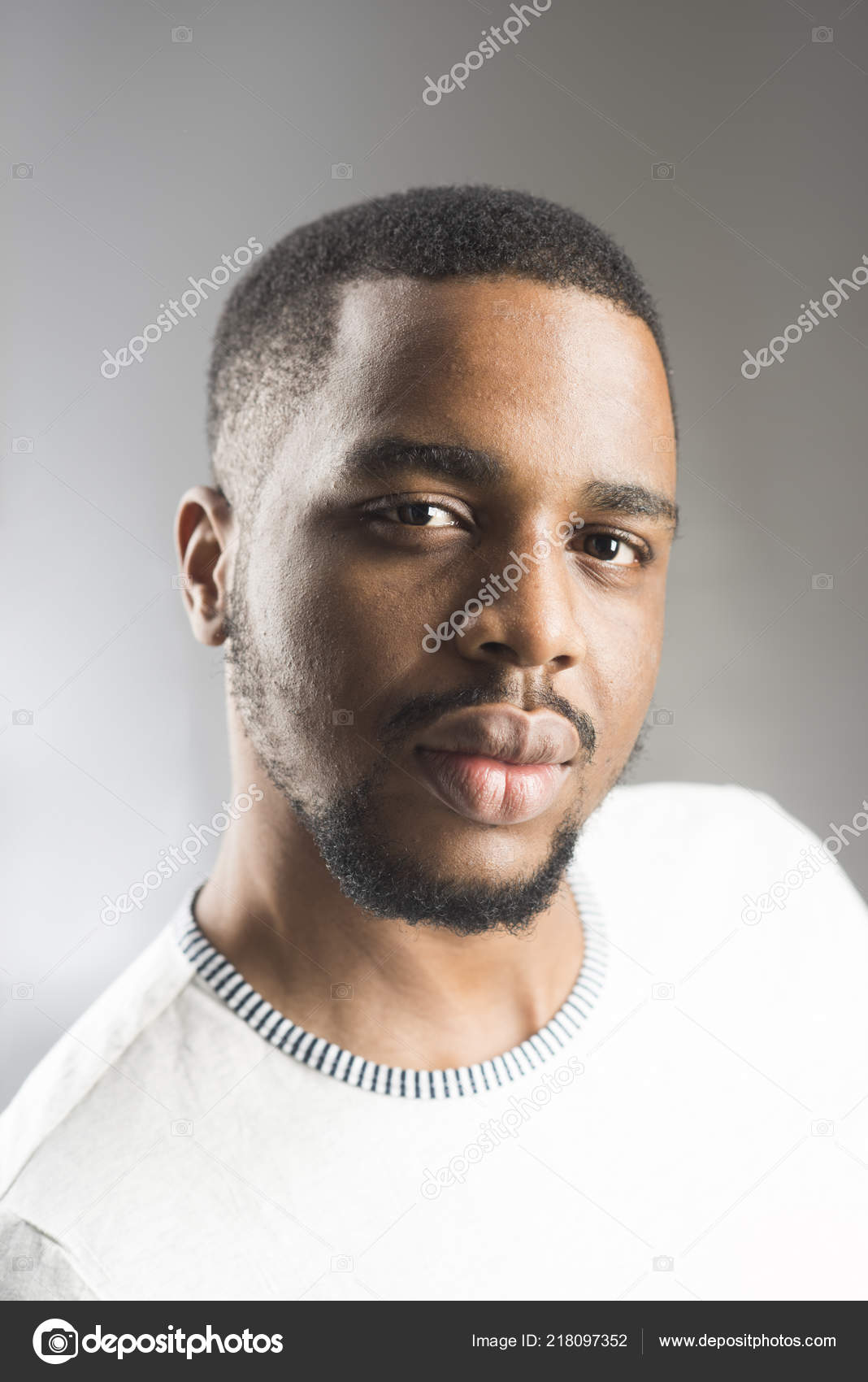 African Peoples Beauty Concept Macho With Beard And Smooth