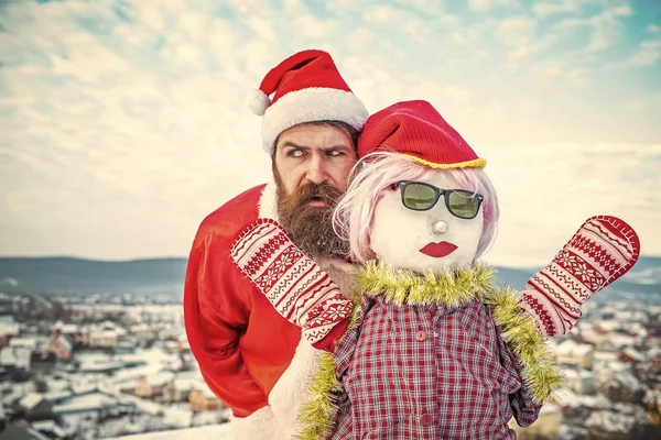 Santa man met bang gezicht — Stockfoto