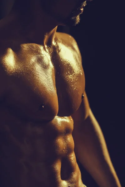 Muscular masculino molhado torso — Fotografia de Stock