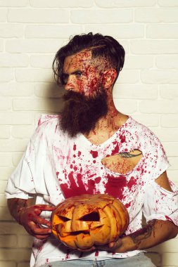 Cadılar Bayramı Balkabağı zombi adam