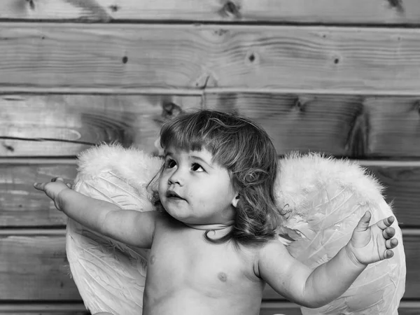 在天使的翅膀的男孩 — 图库照片