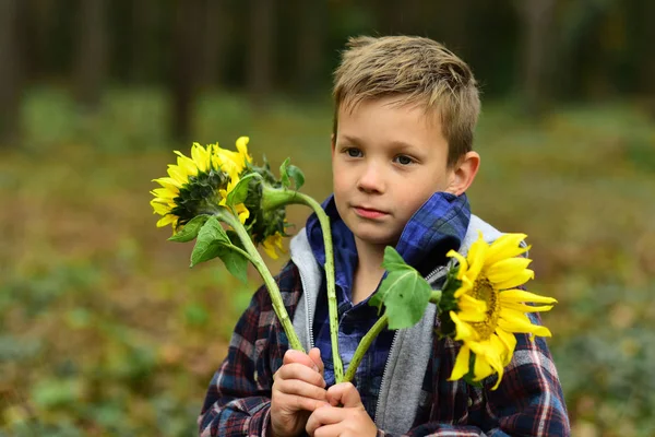 Μικρό αγόρι κρατήστε λουλούδια για το πάρτυ για την μέρα. Μικρό αγόρι γυναικεία γιορτή. Γιορτάζοντας Διεθνές Γυναικείο ημέρα. Ίσα δικαιώματα για τις γυναίκες κάθε μέρα — Φωτογραφία Αρχείου