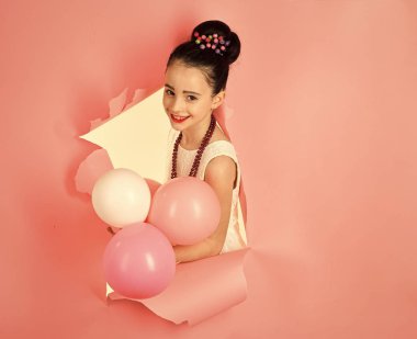 kutlama ve tatil. kutlama birhday parti, küçük kız, kopya alanı.