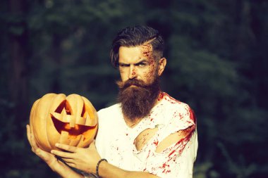 Cadılar Bayramı Balkabağı ve kan adamla