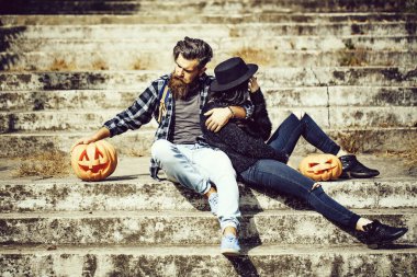 Halloween çift kabak ile