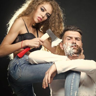 Kadın tıraş adam