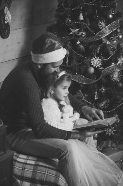 Noel Baba çocuk ve sakallı adam, Noel ağacı.