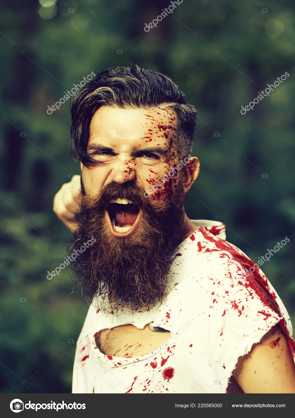 Halloween Man With Red Blood Stock Photo C Tverdohlib Com