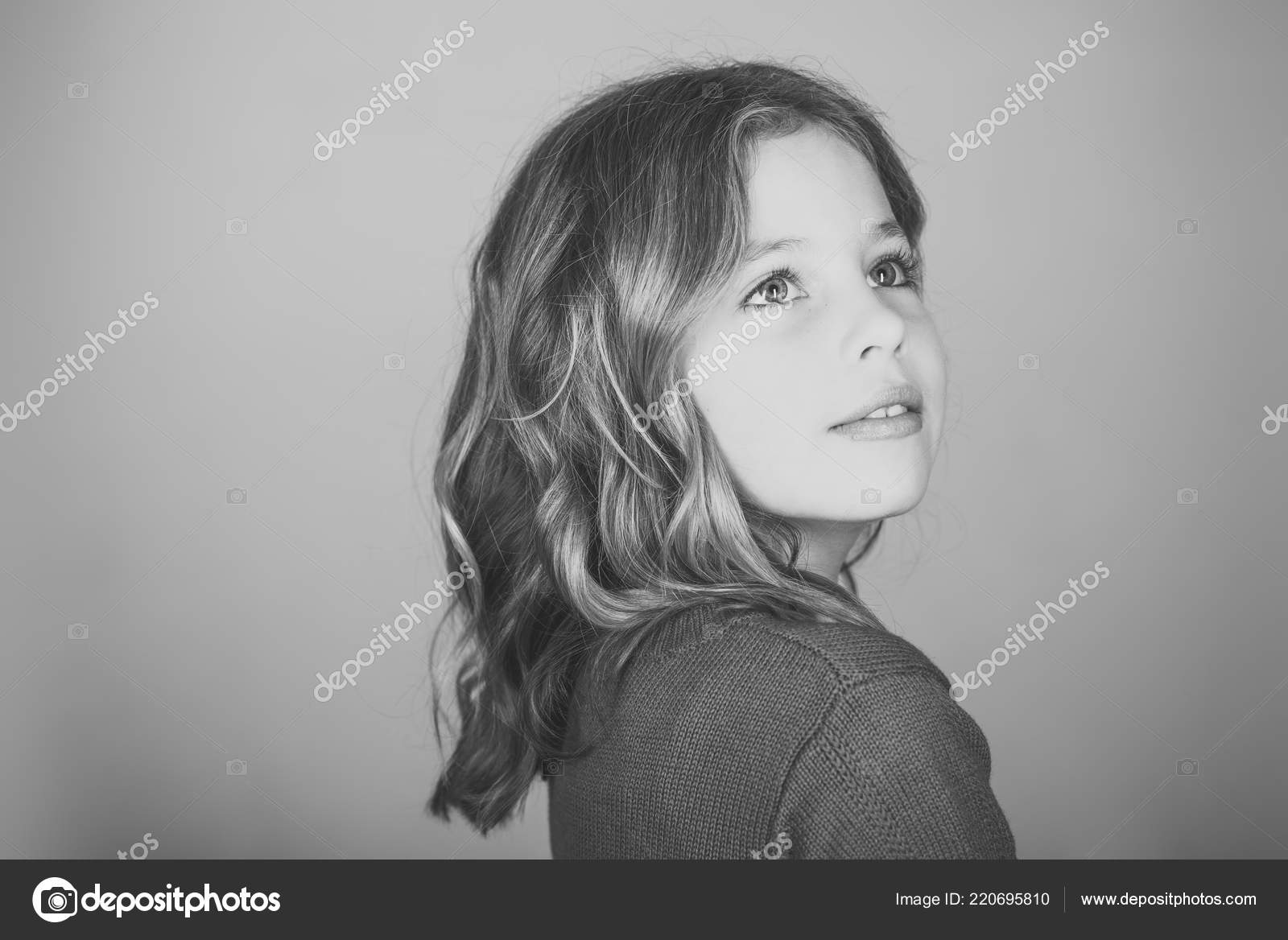 Cute Little Baby Girl Fashion Pretty Model Dark Blonde Curly Lady