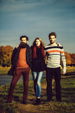 Gençler sonbahar Park