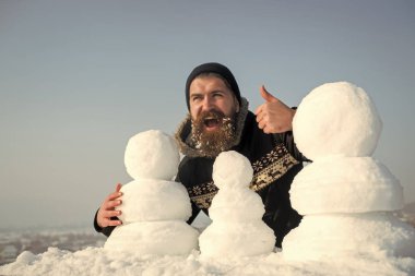 Noel Baba hipster ceket ve kardan adam.